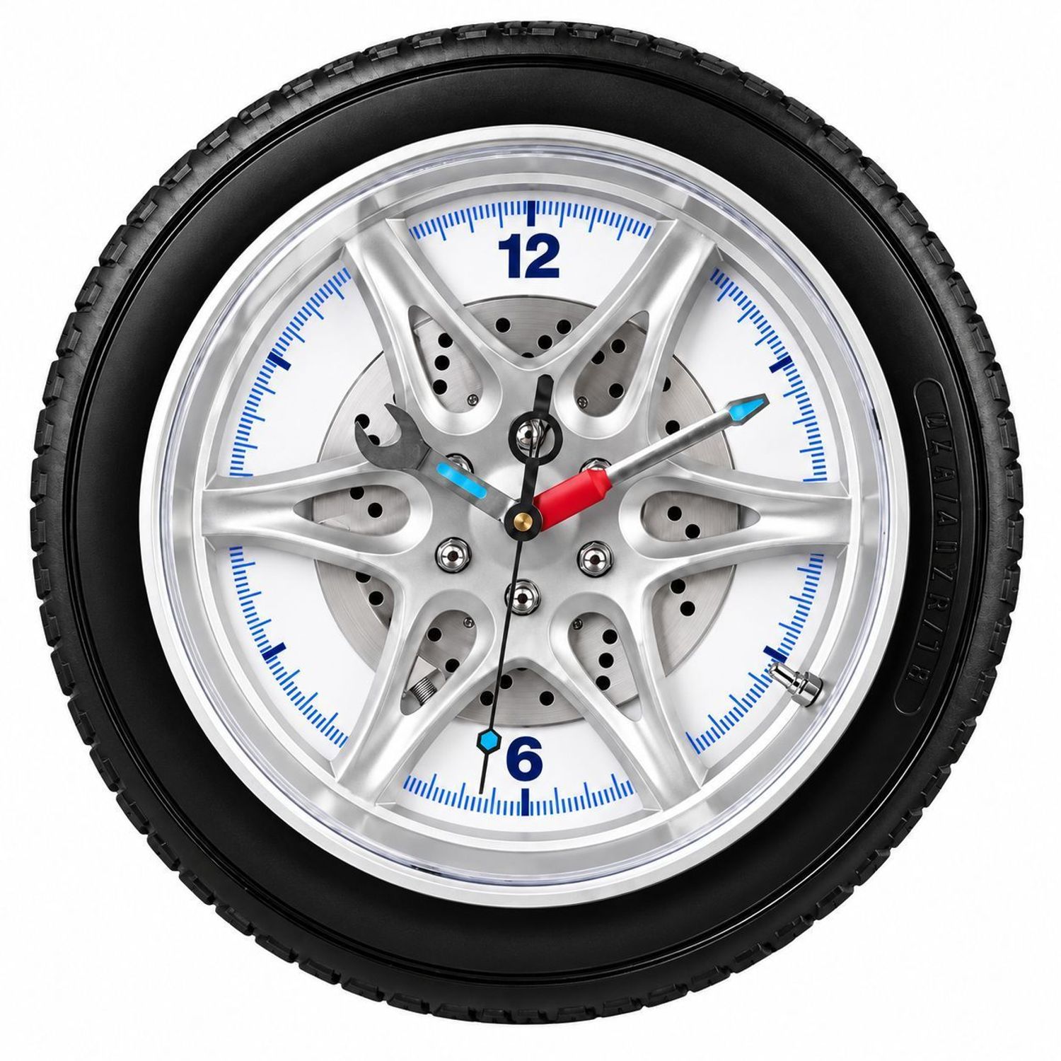 Zegar ścienny Perfect 36 cm – Opona samochodowa, motoryzacyjny zegar do garażu i pokoju (4).jpg